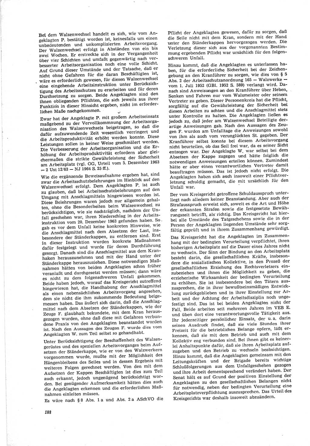 Neue Justiz (NJ), Zeitschrift für Recht und Rechtswissenschaft [Deutsche Demokratische Republik (DDR)], 19. Jahrgang 1965, Seite 188 (NJ DDR 1965, S. 188)