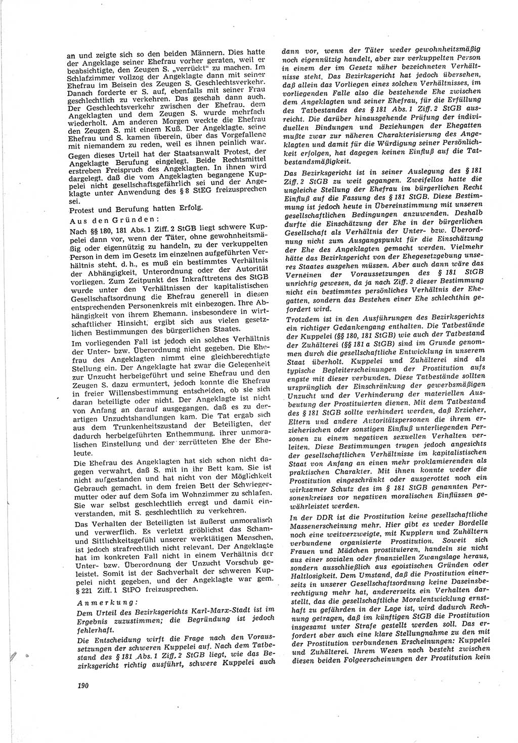Neue Justiz (NJ), Zeitschrift für Recht und Rechtswissenschaft [Deutsche Demokratische Republik (DDR)], 19. Jahrgang 1965, Seite 190 (NJ DDR 1965, S. 190)