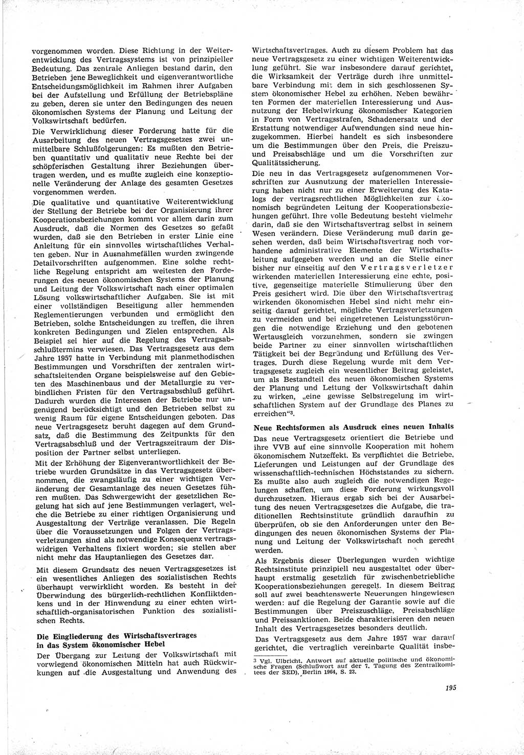 Neue Justiz (NJ), Zeitschrift für Recht und Rechtswissenschaft [Deutsche Demokratische Republik (DDR)], 19. Jahrgang 1965, Seite 195 (NJ DDR 1965, S. 195)