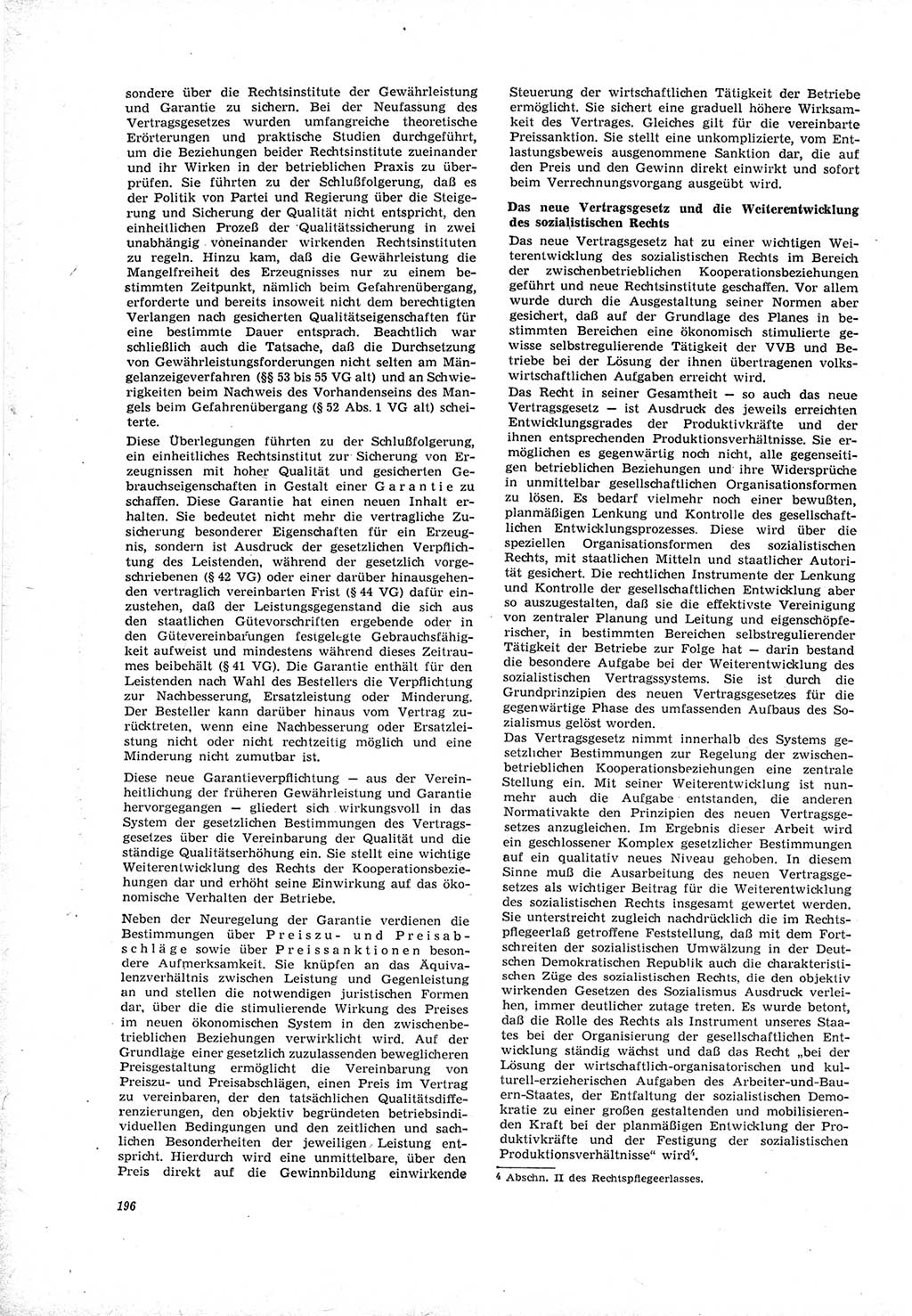Neue Justiz (NJ), Zeitschrift für Recht und Rechtswissenschaft [Deutsche Demokratische Republik (DDR)], 19. Jahrgang 1965, Seite 196 (NJ DDR 1965, S. 196)