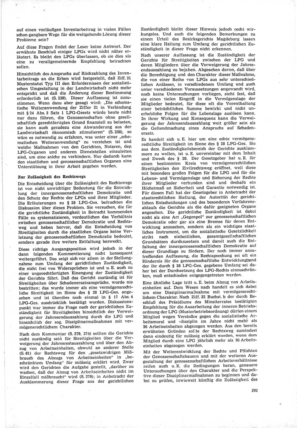 Neue Justiz (NJ), Zeitschrift für Recht und Rechtswissenschaft [Deutsche Demokratische Republik (DDR)], 19. Jahrgang 1965, Seite 201 (NJ DDR 1965, S. 201)