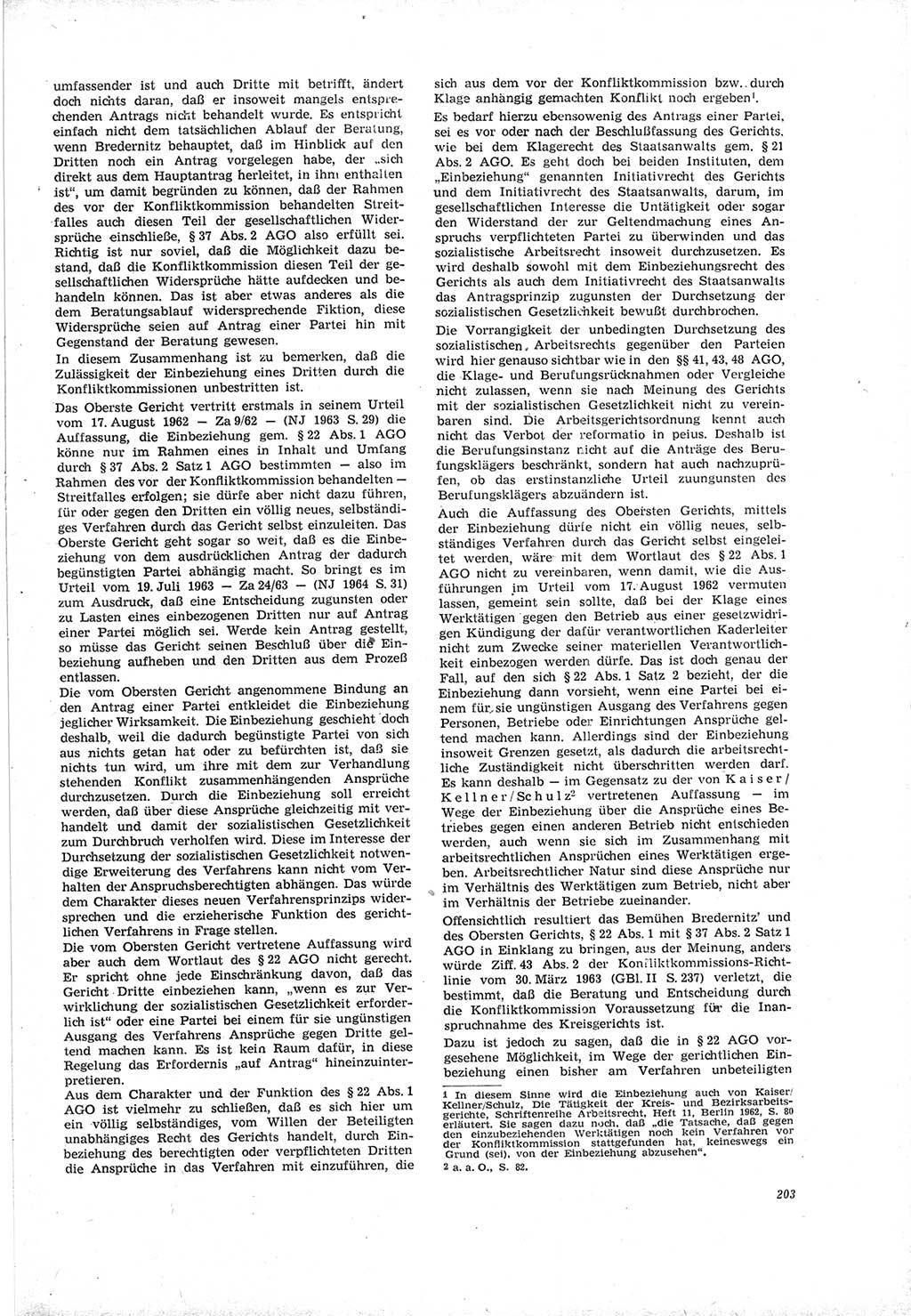 Neue Justiz (NJ), Zeitschrift für Recht und Rechtswissenschaft [Deutsche Demokratische Republik (DDR)], 19. Jahrgang 1965, Seite 203 (NJ DDR 1965, S. 203)