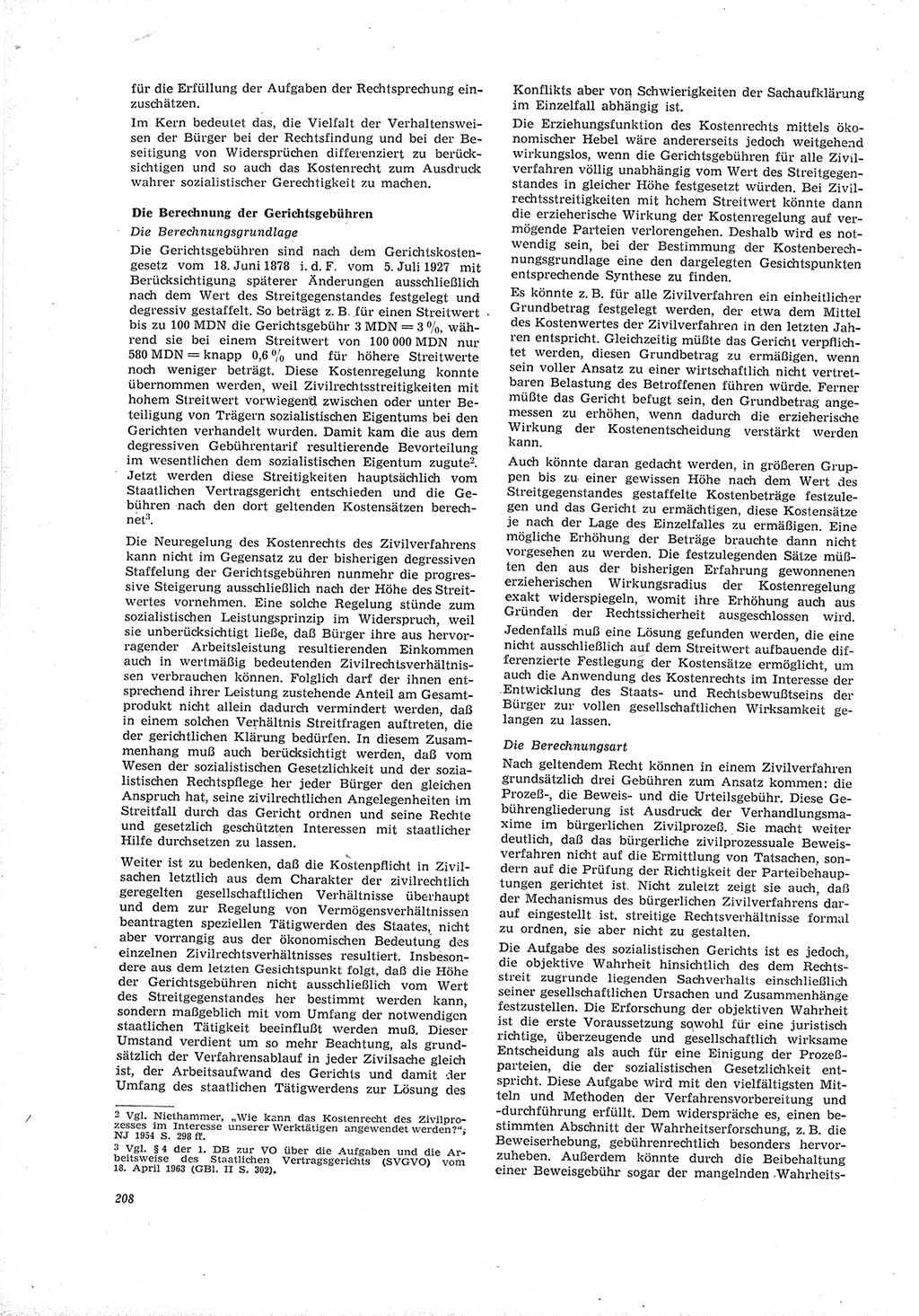 Neue Justiz (NJ), Zeitschrift für Recht und Rechtswissenschaft [Deutsche Demokratische Republik (DDR)], 19. Jahrgang 1965, Seite 208 (NJ DDR 1965, S. 208)