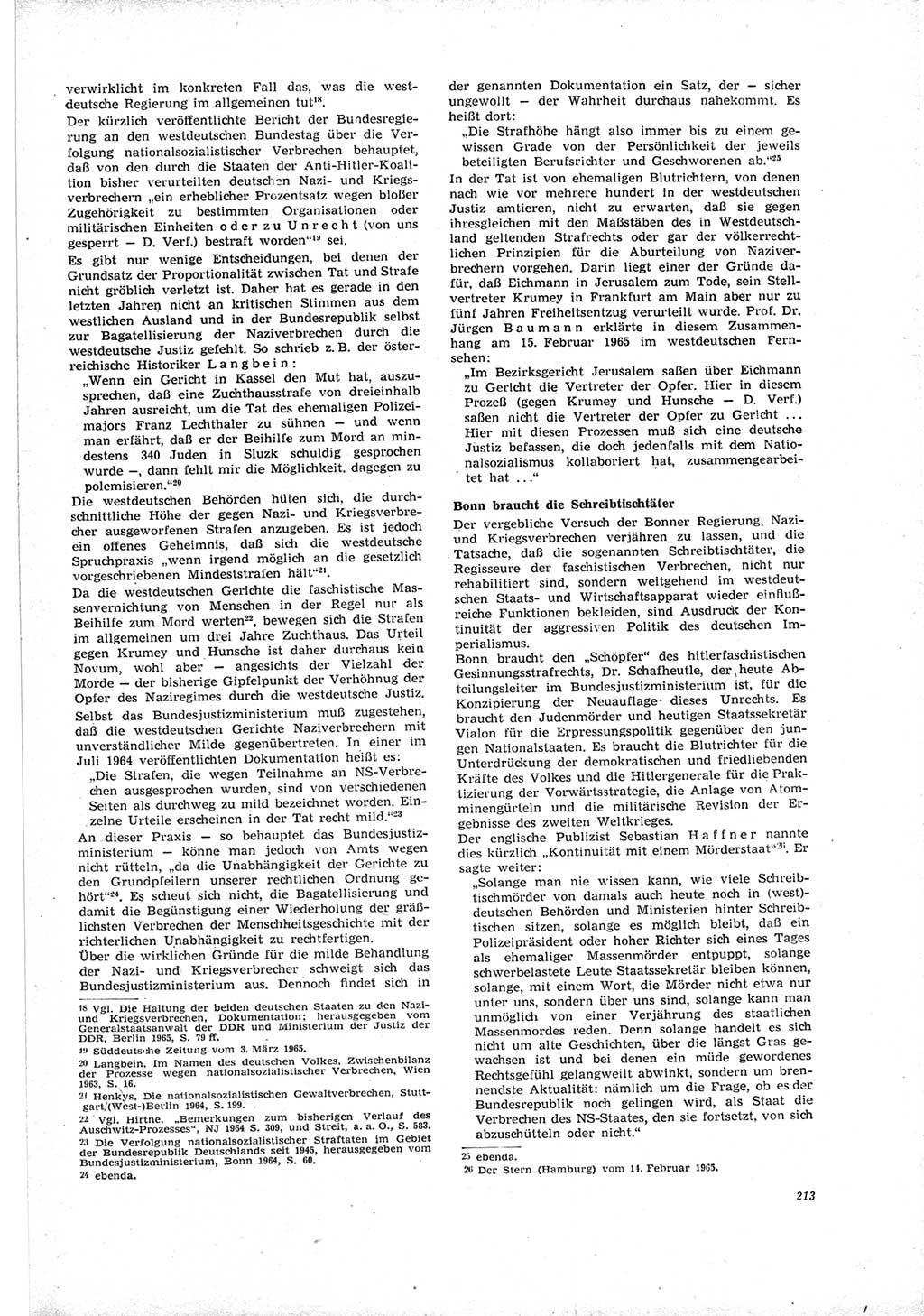 Neue Justiz (NJ), Zeitschrift für Recht und Rechtswissenschaft [Deutsche Demokratische Republik (DDR)], 19. Jahrgang 1965, Seite 213 (NJ DDR 1965, S. 213)