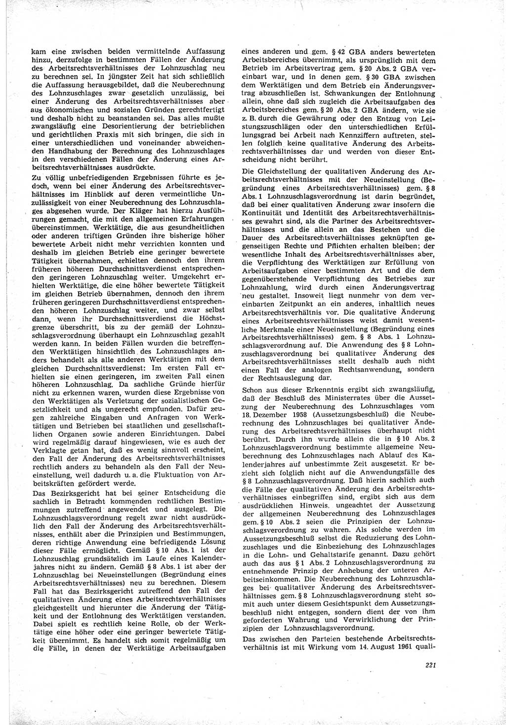 Neue Justiz (NJ), Zeitschrift für Recht und Rechtswissenschaft [Deutsche Demokratische Republik (DDR)], 19. Jahrgang 1965, Seite 221 (NJ DDR 1965, S. 221)