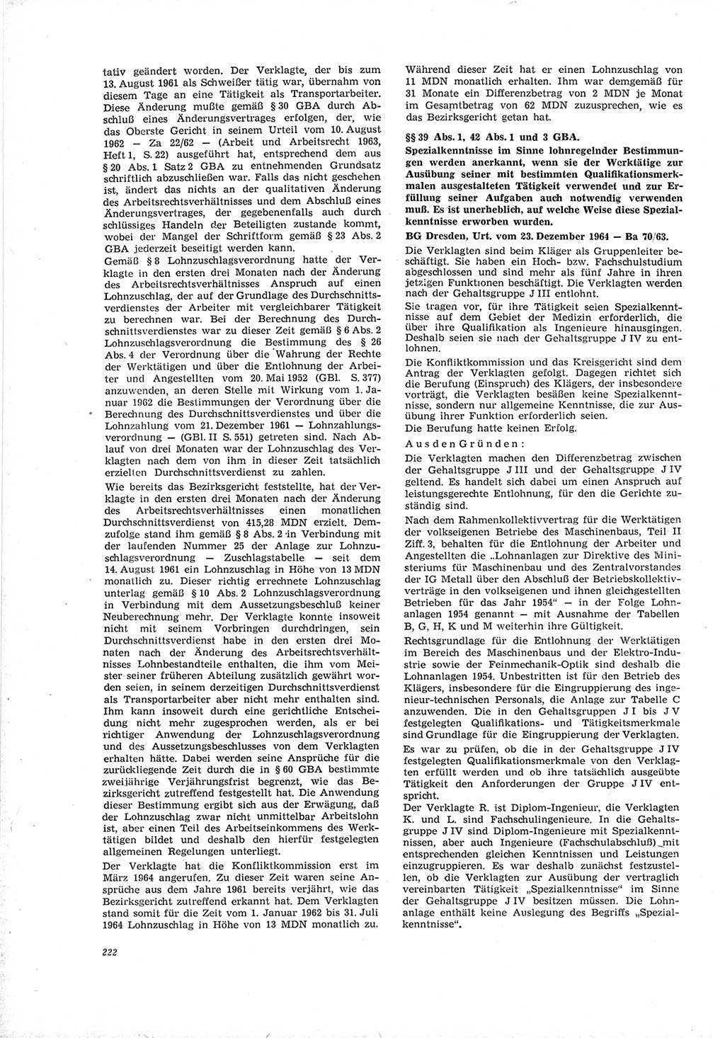 Neue Justiz (NJ), Zeitschrift für Recht und Rechtswissenschaft [Deutsche Demokratische Republik (DDR)], 19. Jahrgang 1965, Seite 222 (NJ DDR 1965, S. 222)