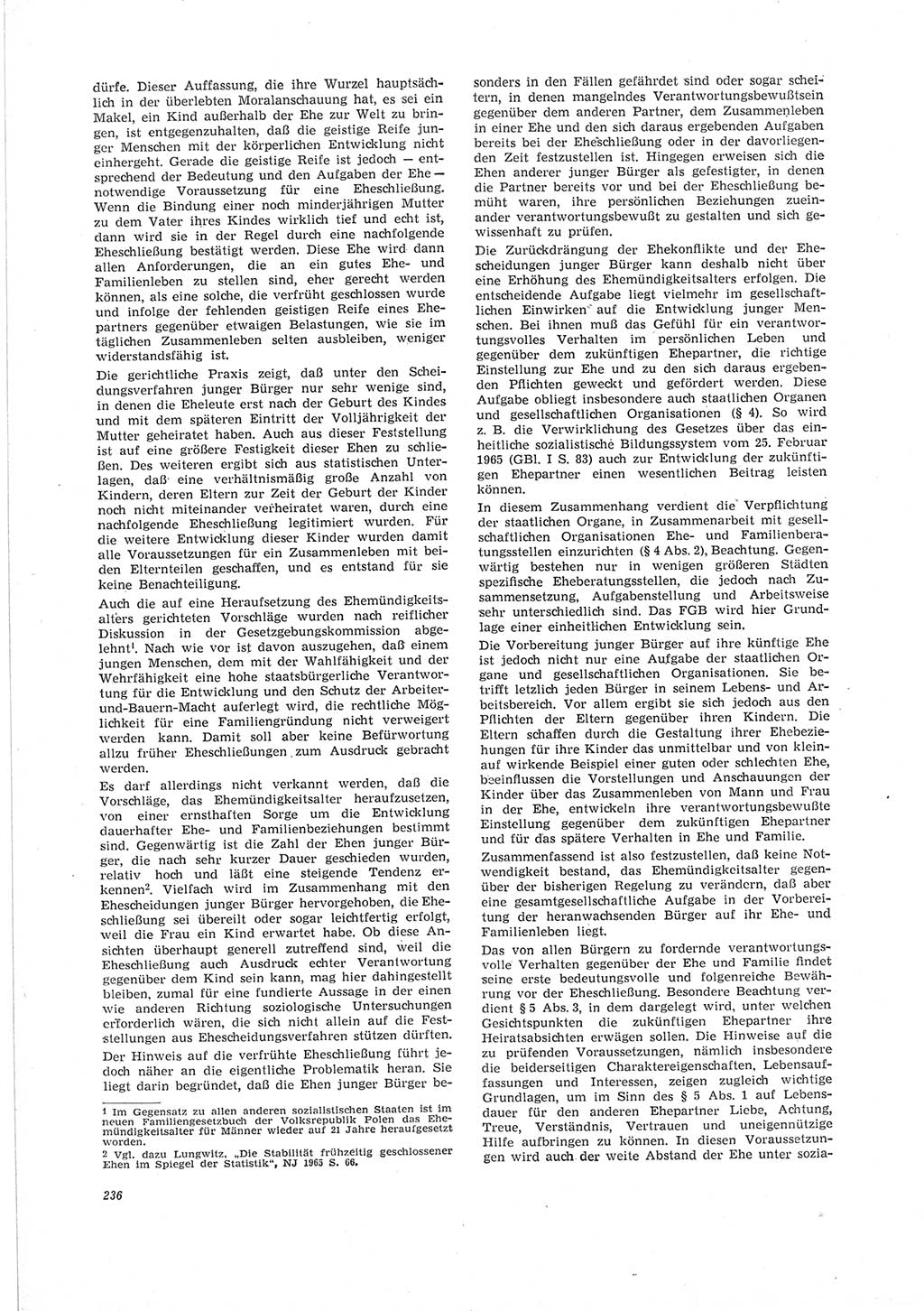 Neue Justiz (NJ), Zeitschrift für Recht und Rechtswissenschaft [Deutsche Demokratische Republik (DDR)], 19. Jahrgang 1965, Seite 236 (NJ DDR 1965, S. 236)
