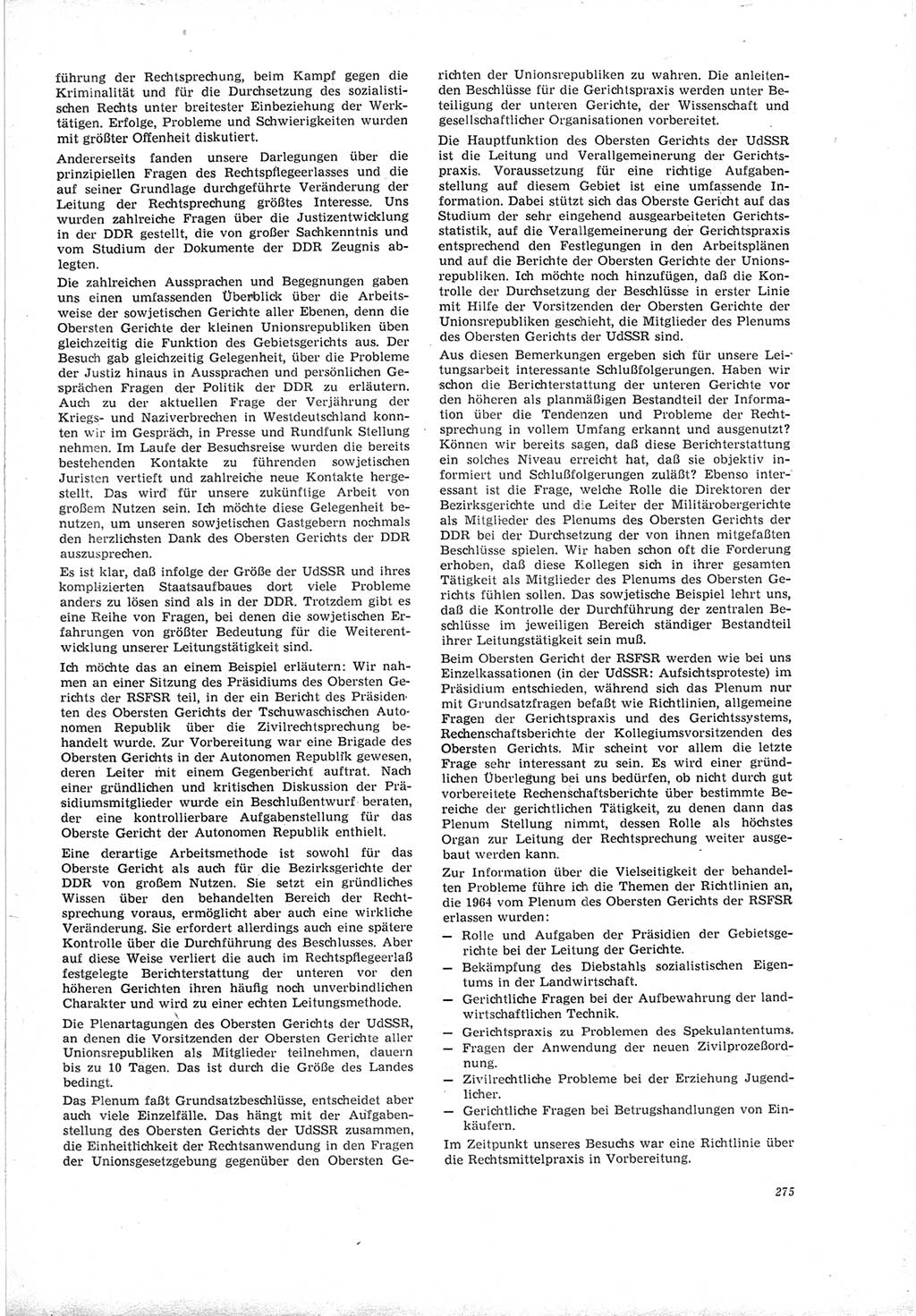 Neue Justiz (NJ), Zeitschrift für Recht und Rechtswissenschaft [Deutsche Demokratische Republik (DDR)], 19. Jahrgang 1965, Seite 275 (NJ DDR 1965, S. 275)