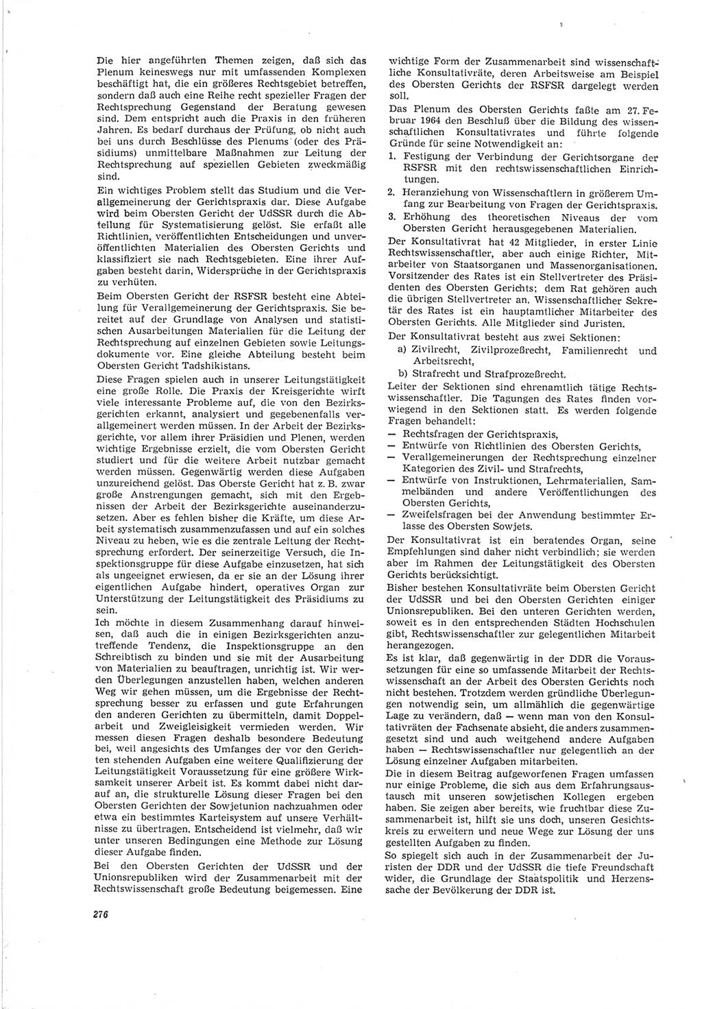 Neue Justiz (NJ), Zeitschrift für Recht und Rechtswissenschaft [Deutsche Demokratische Republik (DDR)], 19. Jahrgang 1965, Seite 276 (NJ DDR 1965, S. 276)