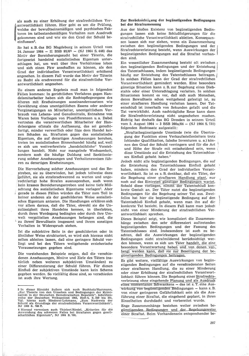 Neue Justiz (NJ), Zeitschrift für Recht und Rechtswissenschaft [Deutsche Demokratische Republik (DDR)], 19. Jahrgang 1965, Seite 287 (NJ DDR 1965, S. 287)