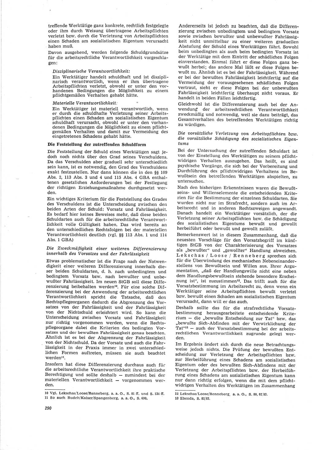 Neue Justiz (NJ), Zeitschrift für Recht und Rechtswissenschaft [Deutsche Demokratische Republik (DDR)], 19. Jahrgang 1965, Seite 290 (NJ DDR 1965, S. 290)