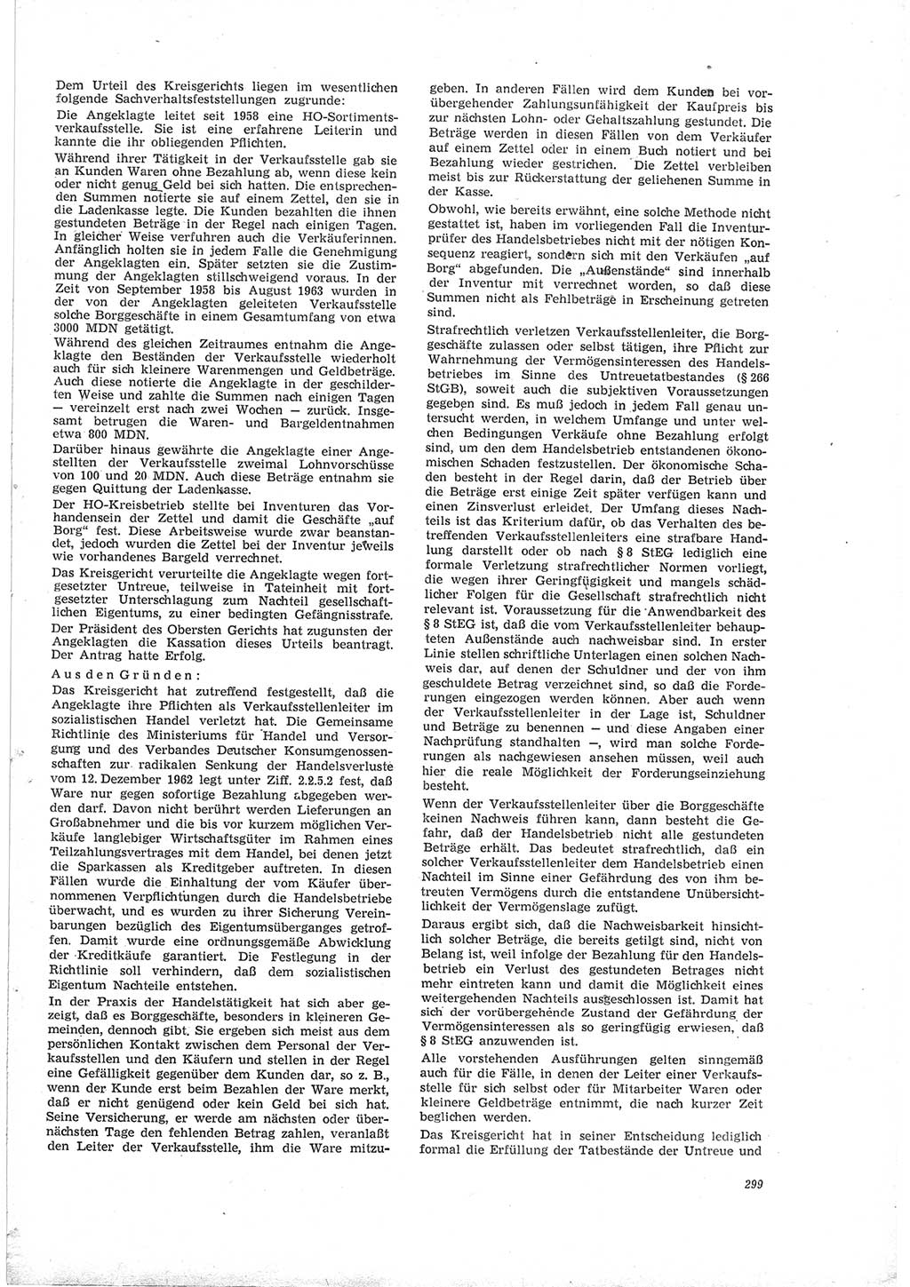 Neue Justiz (NJ), Zeitschrift für Recht und Rechtswissenschaft [Deutsche Demokratische Republik (DDR)], 19. Jahrgang 1965, Seite 299 (NJ DDR 1965, S. 299)