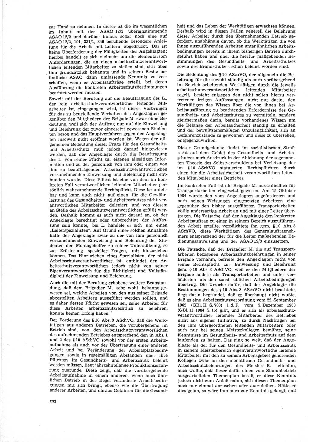 Neue Justiz (NJ), Zeitschrift für Recht und Rechtswissenschaft [Deutsche Demokratische Republik (DDR)], 19. Jahrgang 1965, Seite 302 (NJ DDR 1965, S. 302)