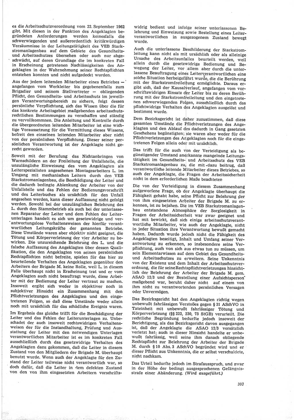 Neue Justiz (NJ), Zeitschrift für Recht und Rechtswissenschaft [Deutsche Demokratische Republik (DDR)], 19. Jahrgang 1965, Seite 303 (NJ DDR 1965, S. 303)