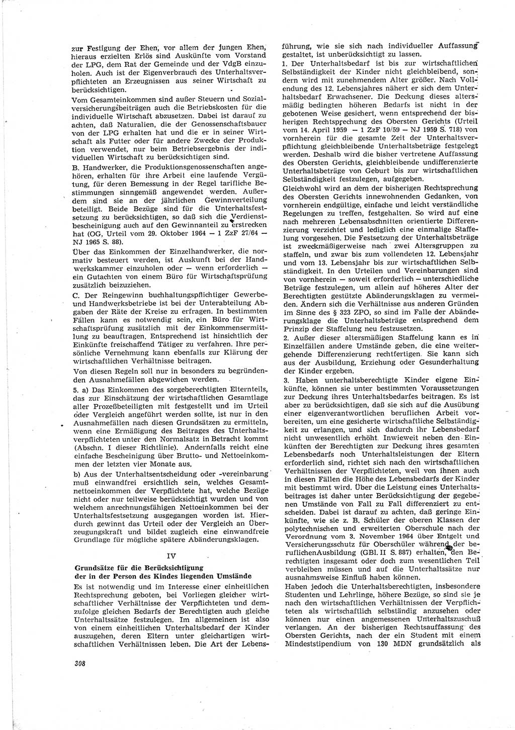 Neue Justiz (NJ), Zeitschrift für Recht und Rechtswissenschaft [Deutsche Demokratische Republik (DDR)], 19. Jahrgang 1965, Seite 308 (NJ DDR 1965, S. 308)