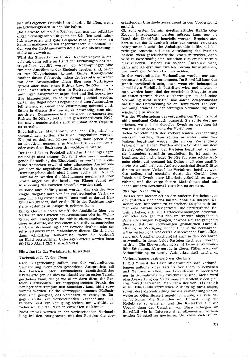 Neue Justiz (NJ), Zeitschrift für Recht und Rechtswissenschaft [Deutsche Demokratische Republik (DDR)], 19. Jahrgang 1965, Seite 317 (NJ DDR 1965, S. 317)