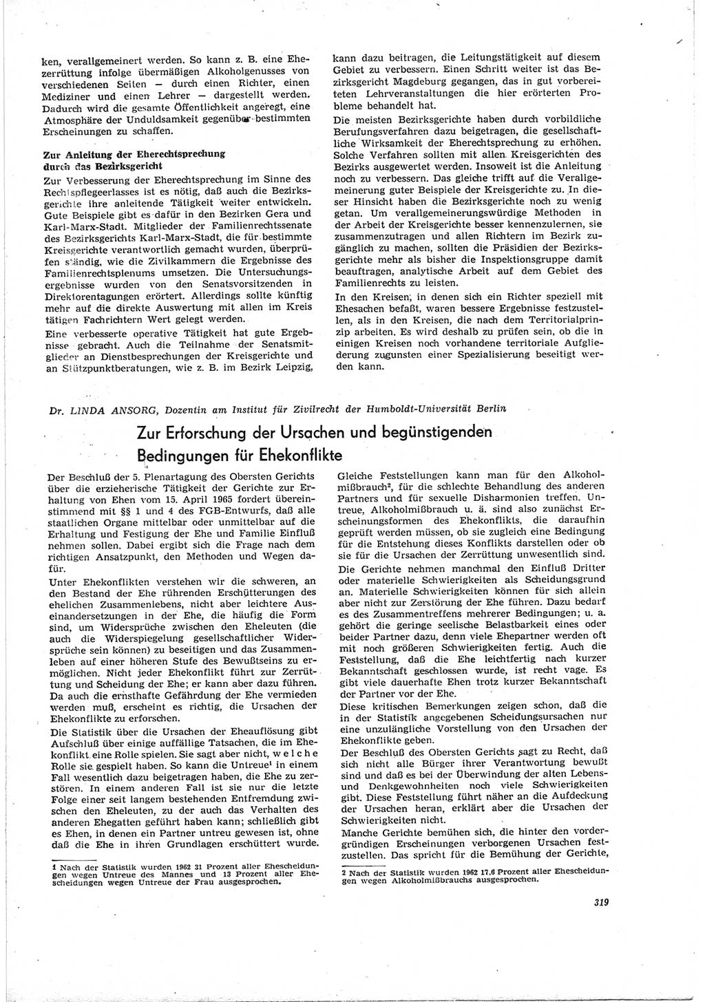Neue Justiz (NJ), Zeitschrift für Recht und Rechtswissenschaft [Deutsche Demokratische Republik (DDR)], 19. Jahrgang 1965, Seite 319 (NJ DDR 1965, S. 319)