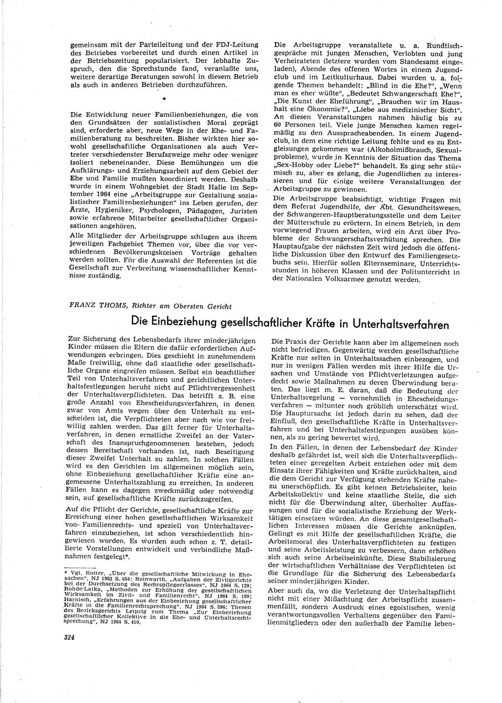 Neue Justiz (NJ), Zeitschrift für Recht und Rechtswissenschaft [Deutsche Demokratische Republik (DDR)], 19. Jahrgang 1965, Seite 324 (NJ DDR 1965, S. 324)