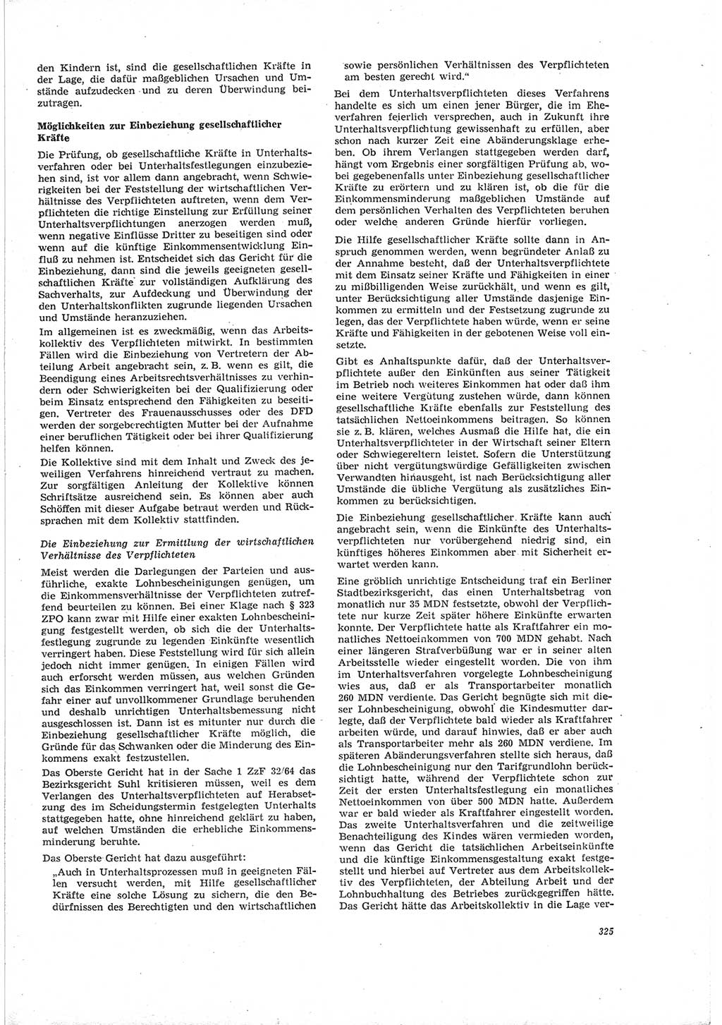 Neue Justiz (NJ), Zeitschrift für Recht und Rechtswissenschaft [Deutsche Demokratische Republik (DDR)], 19. Jahrgang 1965, Seite 325 (NJ DDR 1965, S. 325)