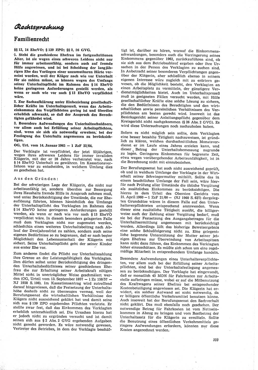 Neue Justiz (NJ), Zeitschrift für Recht und Rechtswissenschaft [Deutsche Demokratische Republik (DDR)], 19. Jahrgang 1965, Seite 333 (NJ DDR 1965, S. 333)