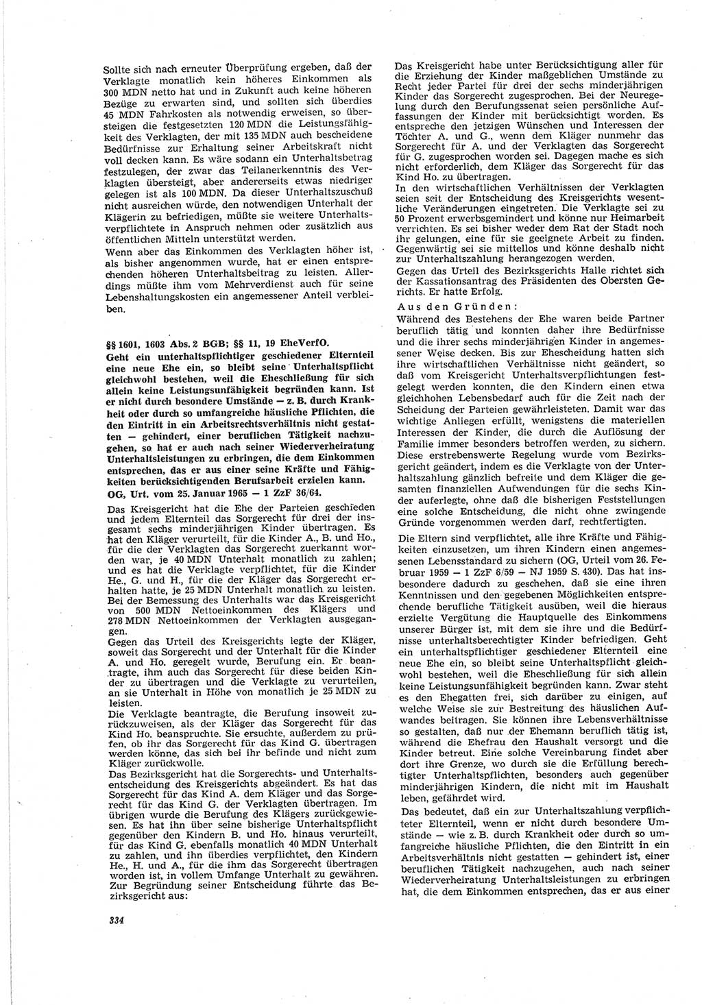 Neue Justiz (NJ), Zeitschrift für Recht und Rechtswissenschaft [Deutsche Demokratische Republik (DDR)], 19. Jahrgang 1965, Seite 334 (NJ DDR 1965, S. 334)