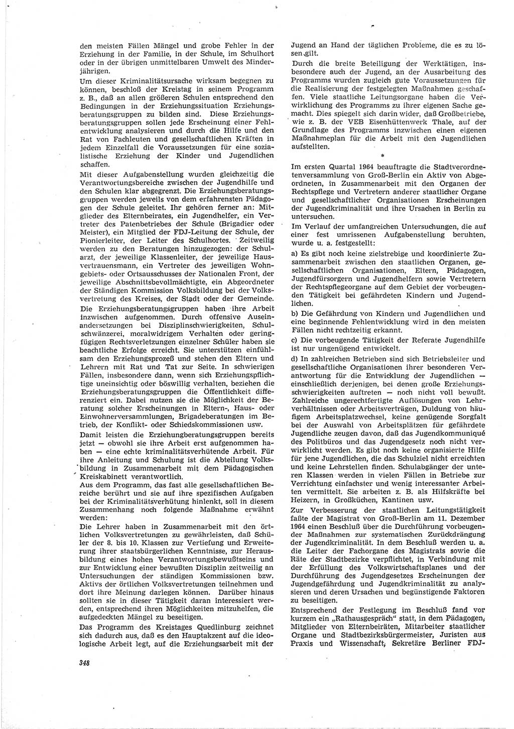 Neue Justiz (NJ), Zeitschrift für Recht und Rechtswissenschaft [Deutsche Demokratische Republik (DDR)], 19. Jahrgang 1965, Seite 348 (NJ DDR 1965, S. 348)