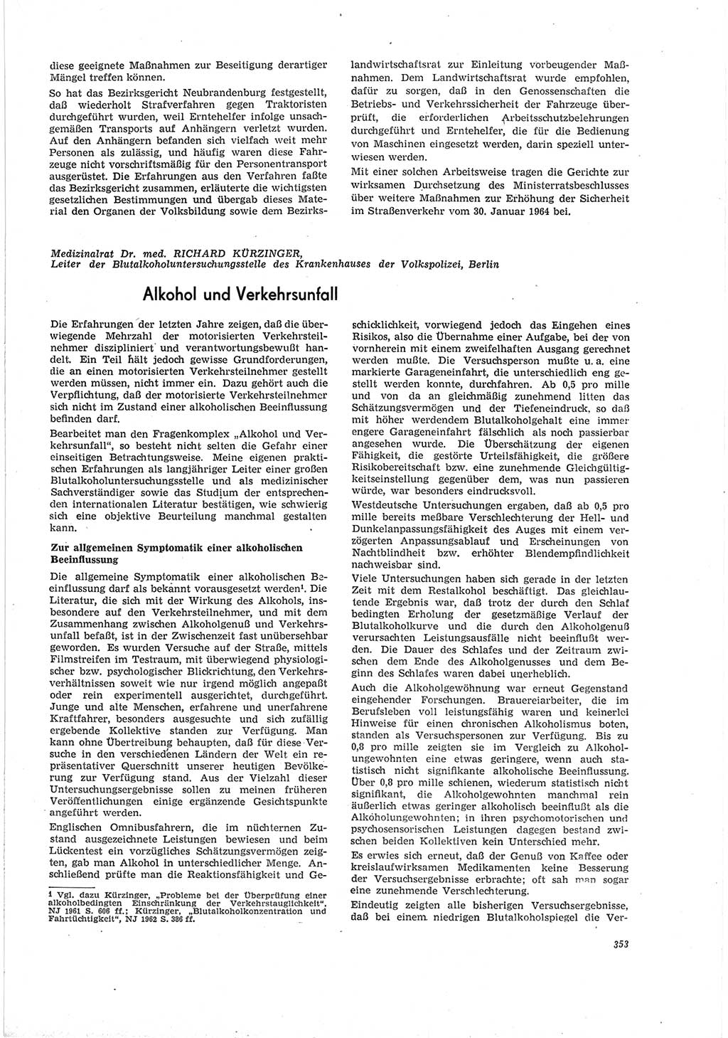 Neue Justiz (NJ), Zeitschrift für Recht und Rechtswissenschaft [Deutsche Demokratische Republik (DDR)], 19. Jahrgang 1965, Seite 353 (NJ DDR 1965, S. 353)