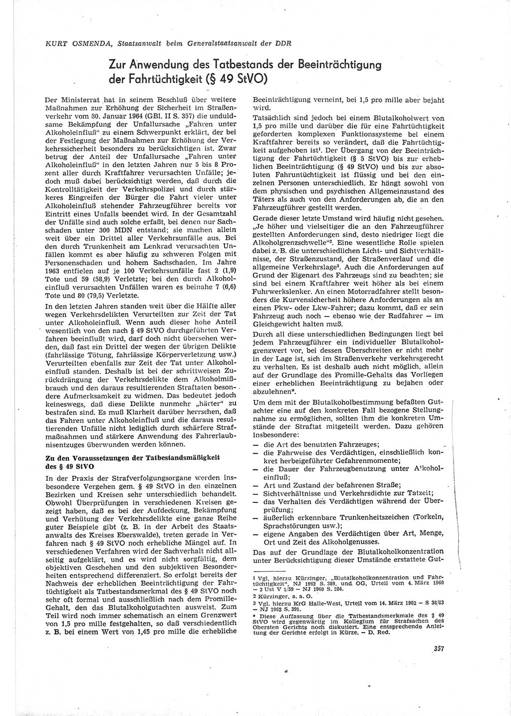 Neue Justiz (NJ), Zeitschrift für Recht und Rechtswissenschaft [Deutsche Demokratische Republik (DDR)], 19. Jahrgang 1965, Seite 357 (NJ DDR 1965, S. 357)