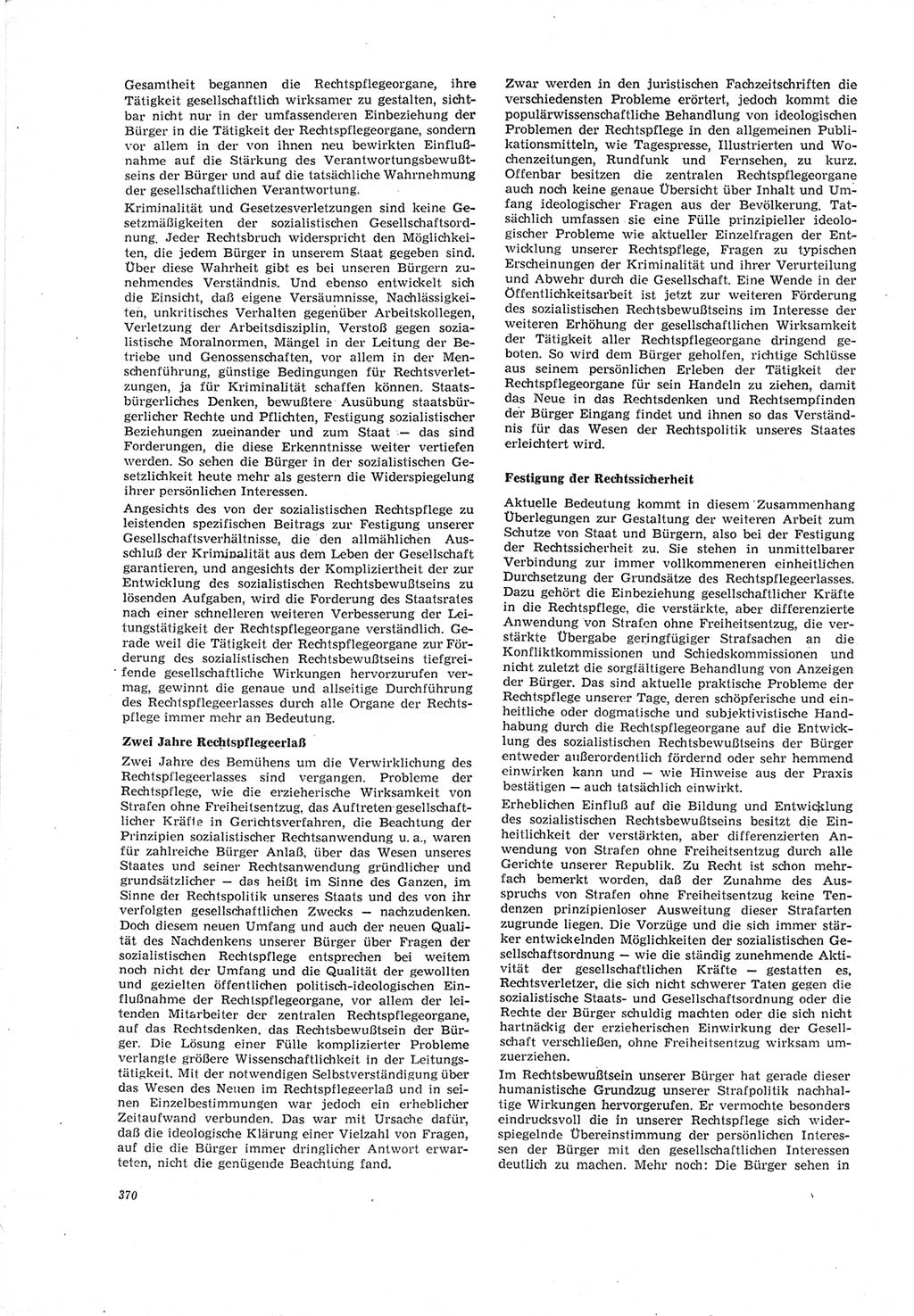 Neue Justiz (NJ), Zeitschrift für Recht und Rechtswissenschaft [Deutsche Demokratische Republik (DDR)], 19. Jahrgang 1965, Seite 370 (NJ DDR 1965, S. 370)