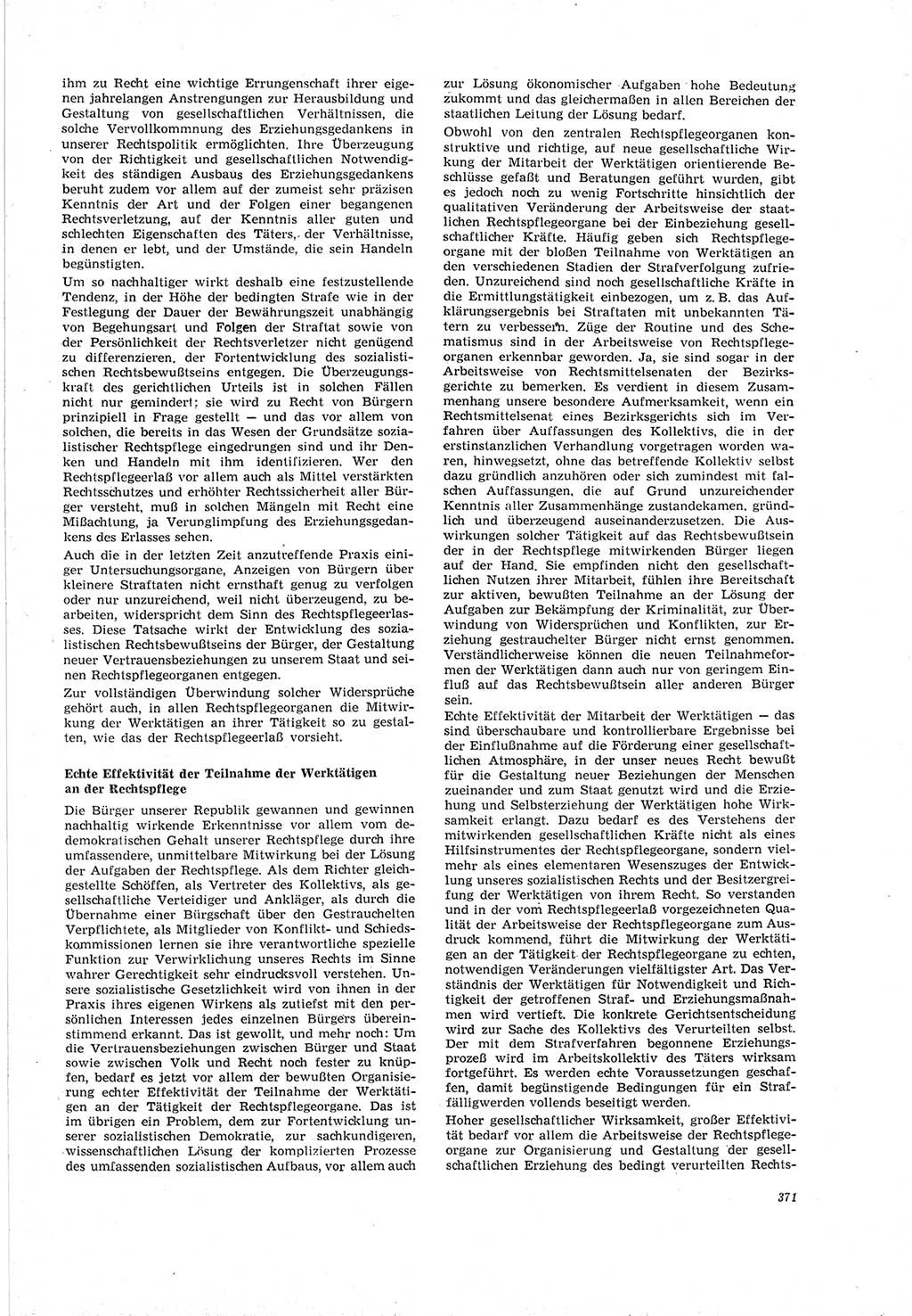 Neue Justiz (NJ), Zeitschrift für Recht und Rechtswissenschaft [Deutsche Demokratische Republik (DDR)], 19. Jahrgang 1965, Seite 371 (NJ DDR 1965, S. 371)