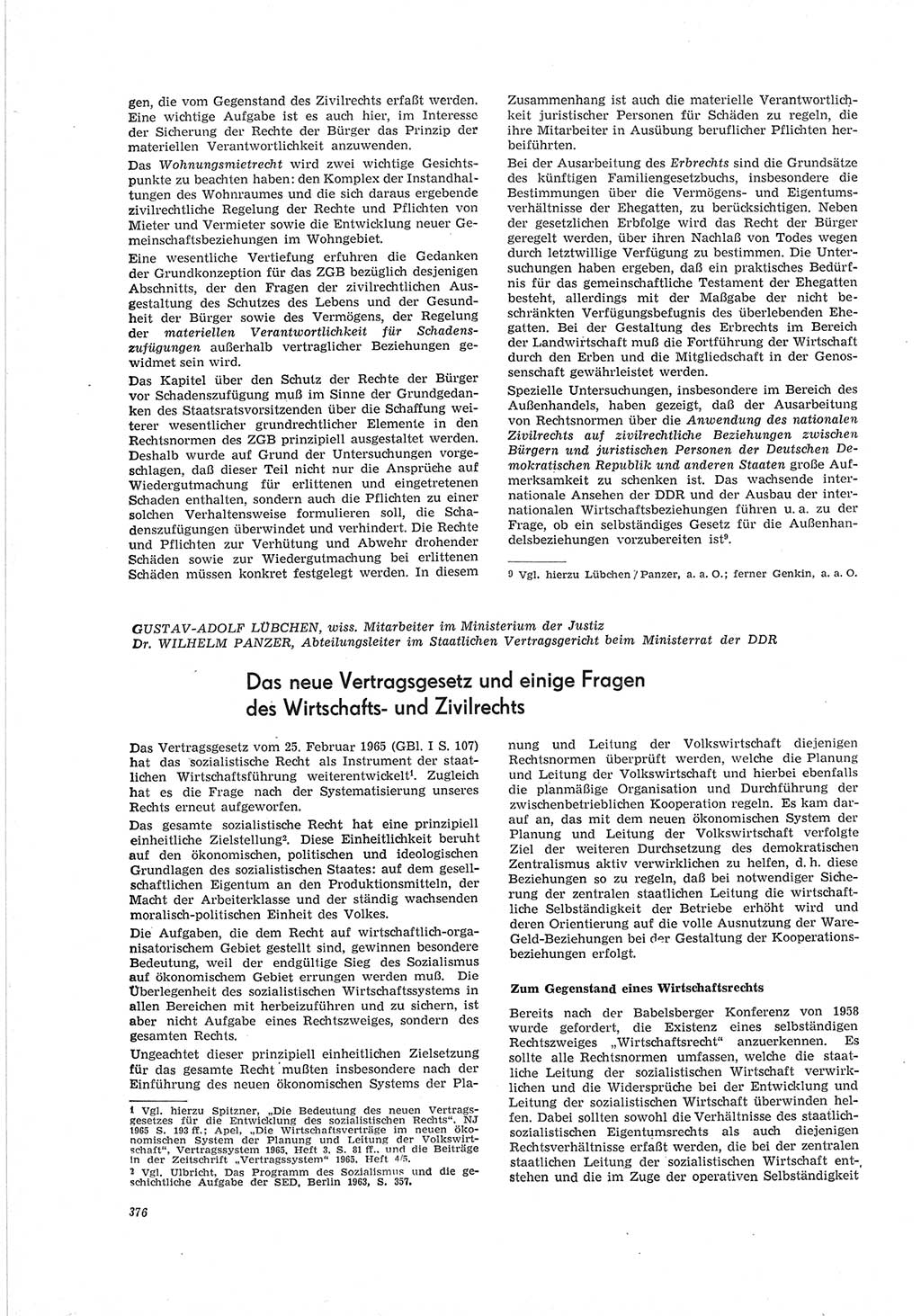 Neue Justiz (NJ), Zeitschrift für Recht und Rechtswissenschaft [Deutsche Demokratische Republik (DDR)], 19. Jahrgang 1965, Seite 376 (NJ DDR 1965, S. 376)