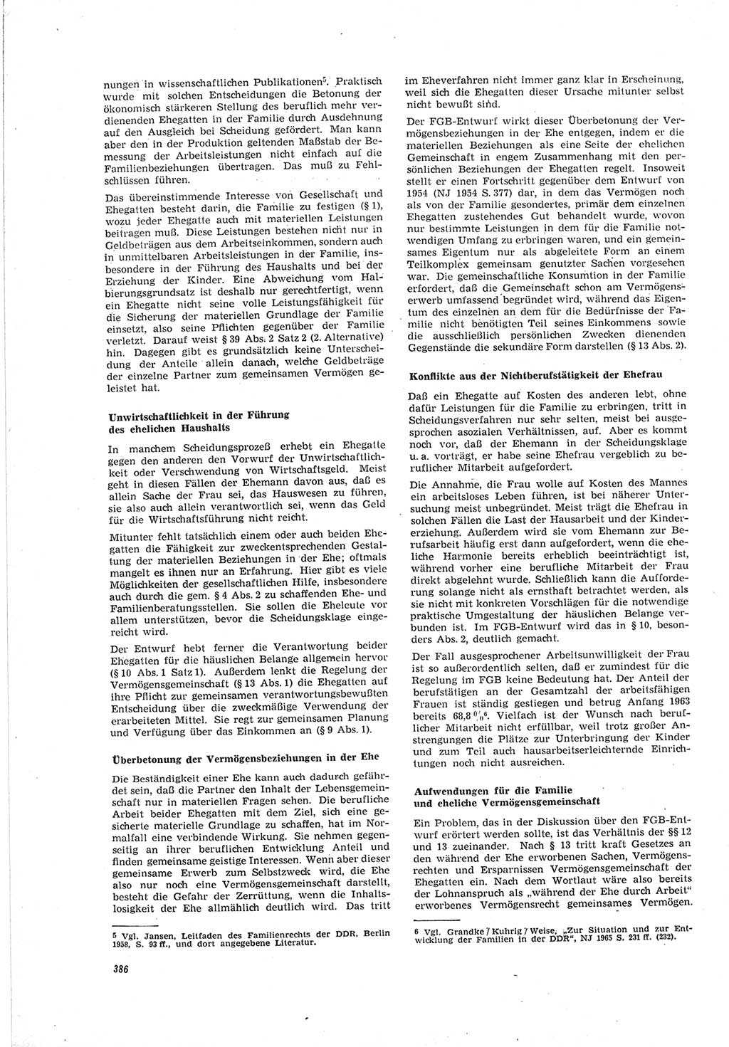 Neue Justiz (NJ), Zeitschrift für Recht und Rechtswissenschaft [Deutsche Demokratische Republik (DDR)], 19. Jahrgang 1965, Seite 386 (NJ DDR 1965, S. 386)