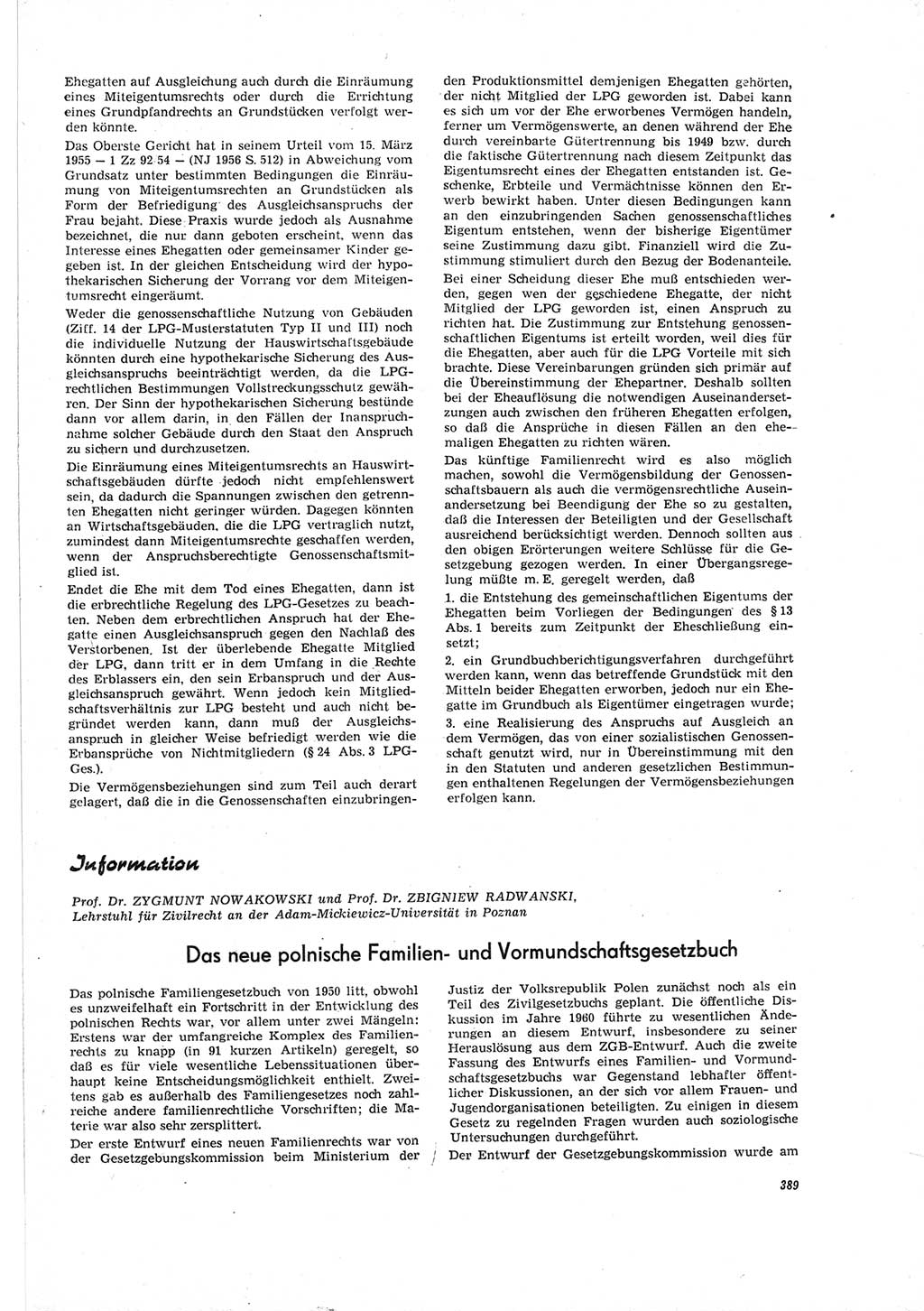 Neue Justiz (NJ), Zeitschrift für Recht und Rechtswissenschaft [Deutsche Demokratische Republik (DDR)], 19. Jahrgang 1965, Seite 389 (NJ DDR 1965, S. 389)