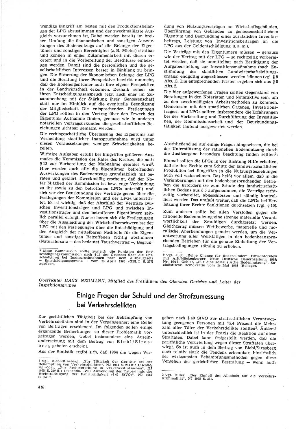 Neue Justiz (NJ), Zeitschrift für Recht und Rechtswissenschaft [Deutsche Demokratische Republik (DDR)], 19. Jahrgang 1965, Seite 410 (NJ DDR 1965, S. 410)