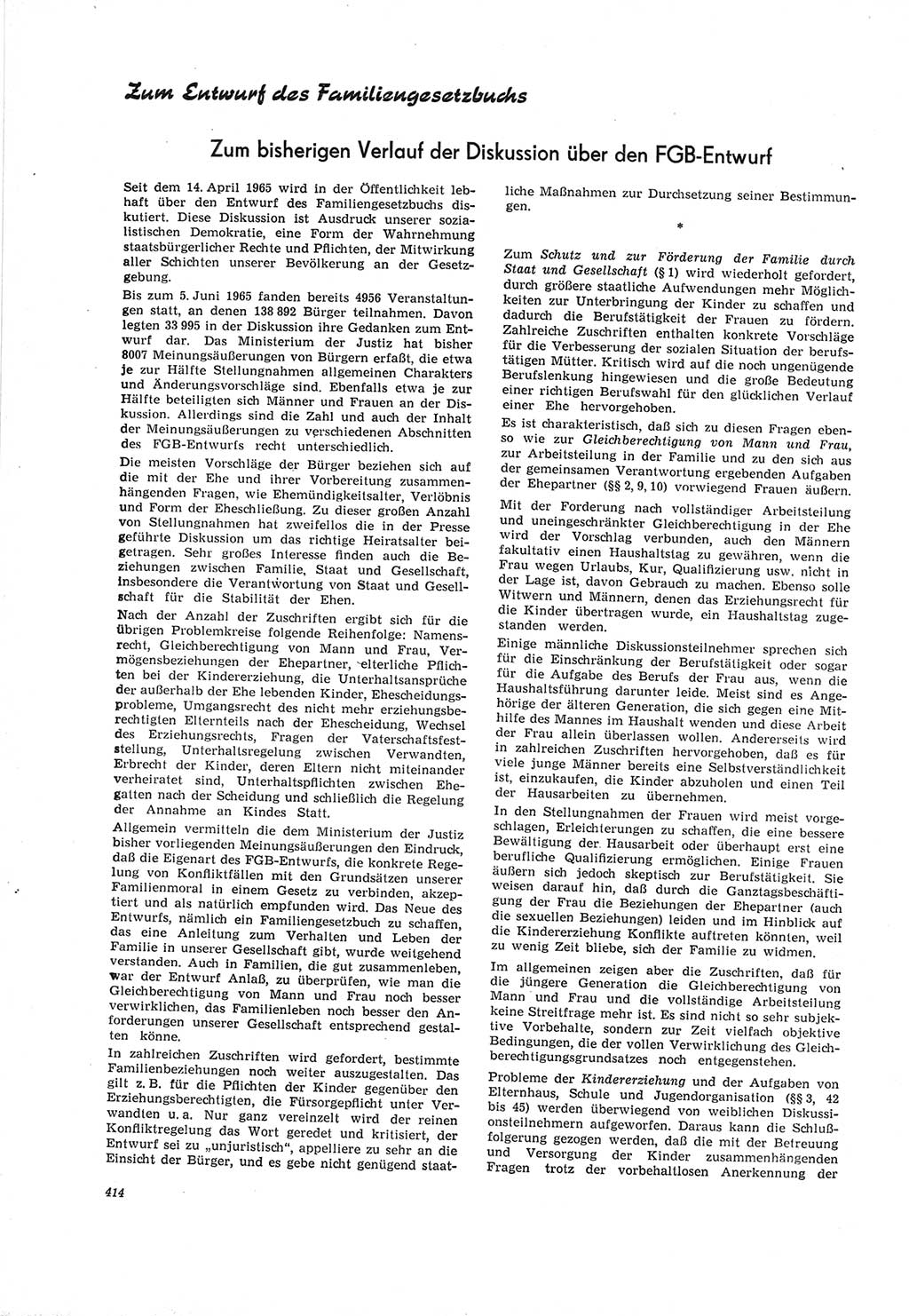 Neue Justiz (NJ), Zeitschrift für Recht und Rechtswissenschaft [Deutsche Demokratische Republik (DDR)], 19. Jahrgang 1965, Seite 414 (NJ DDR 1965, S. 414)