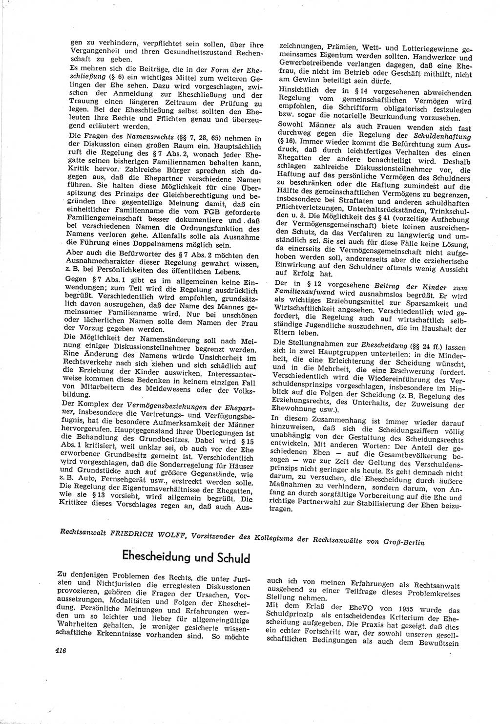Neue Justiz (NJ), Zeitschrift für Recht und Rechtswissenschaft [Deutsche Demokratische Republik (DDR)], 19. Jahrgang 1965, Seite 416 (NJ DDR 1965, S. 416)