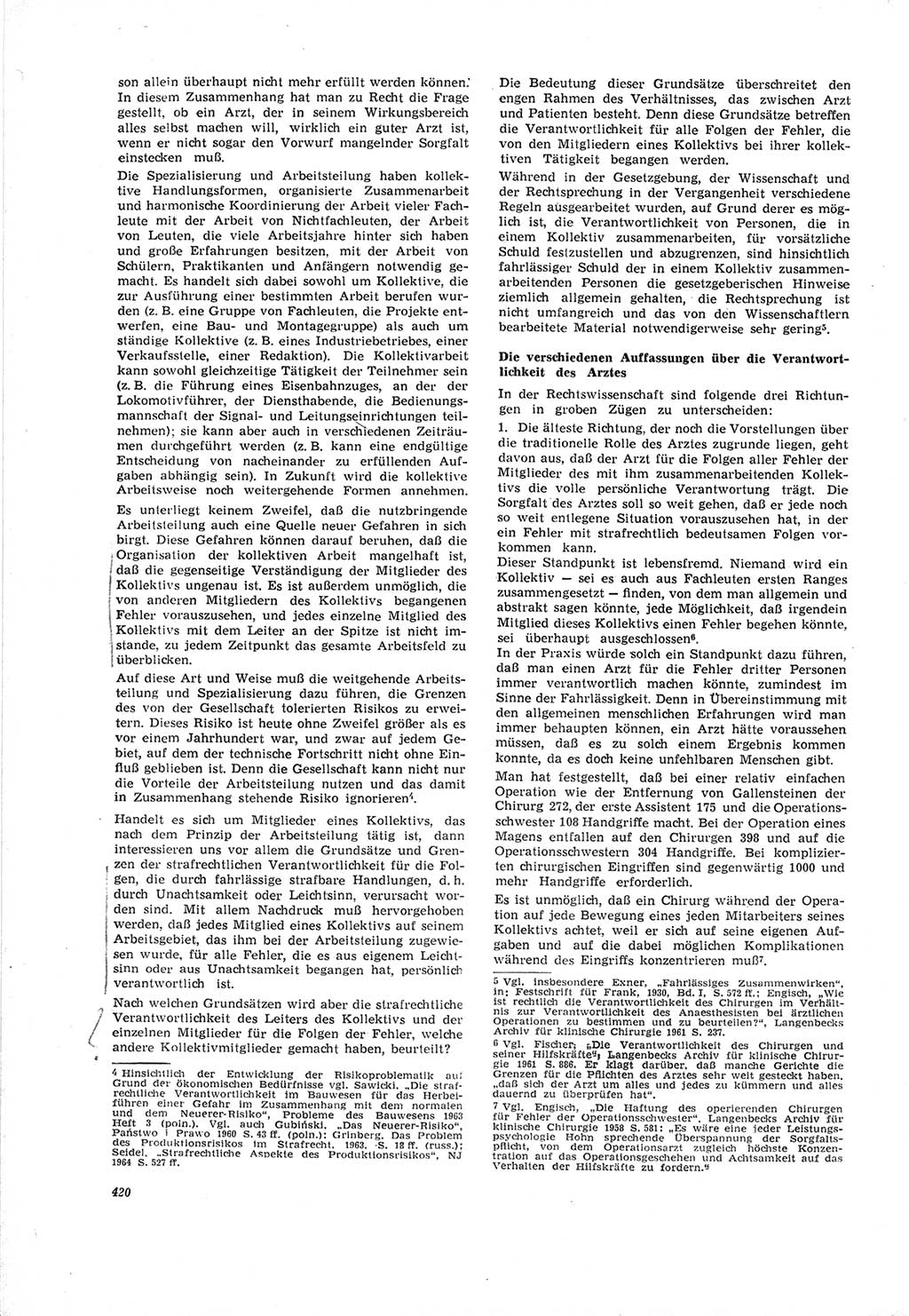 Neue Justiz (NJ), Zeitschrift für Recht und Rechtswissenschaft [Deutsche Demokratische Republik (DDR)], 19. Jahrgang 1965, Seite 420 (NJ DDR 1965, S. 420)