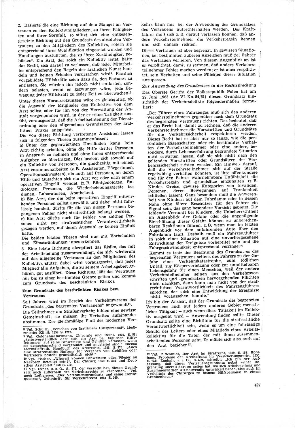 Neue Justiz (NJ), Zeitschrift für Recht und Rechtswissenschaft [Deutsche Demokratische Republik (DDR)], 19. Jahrgang 1965, Seite 421 (NJ DDR 1965, S. 421)