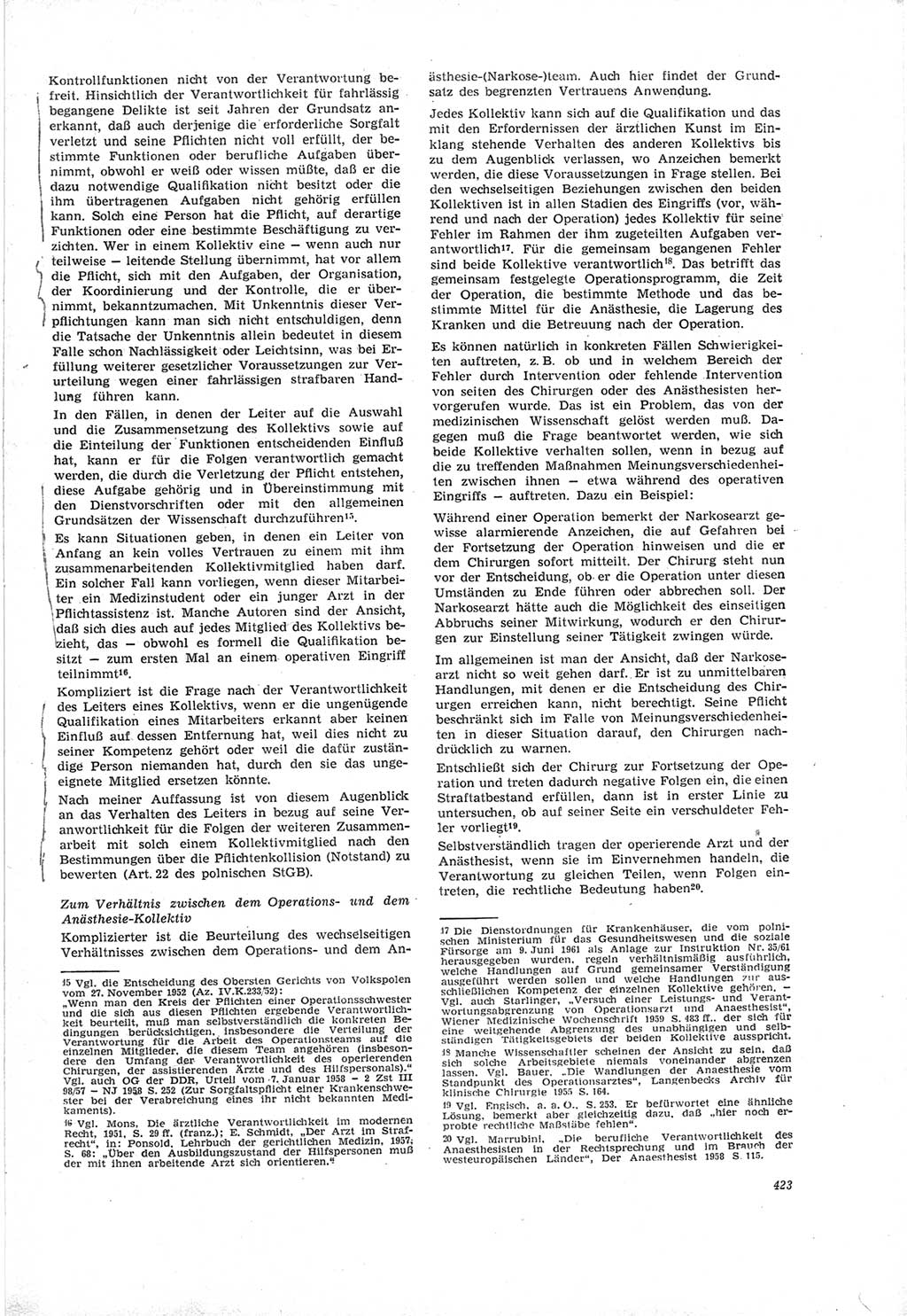 Neue Justiz (NJ), Zeitschrift für Recht und Rechtswissenschaft [Deutsche Demokratische Republik (DDR)], 19. Jahrgang 1965, Seite 423 (NJ DDR 1965, S. 423)