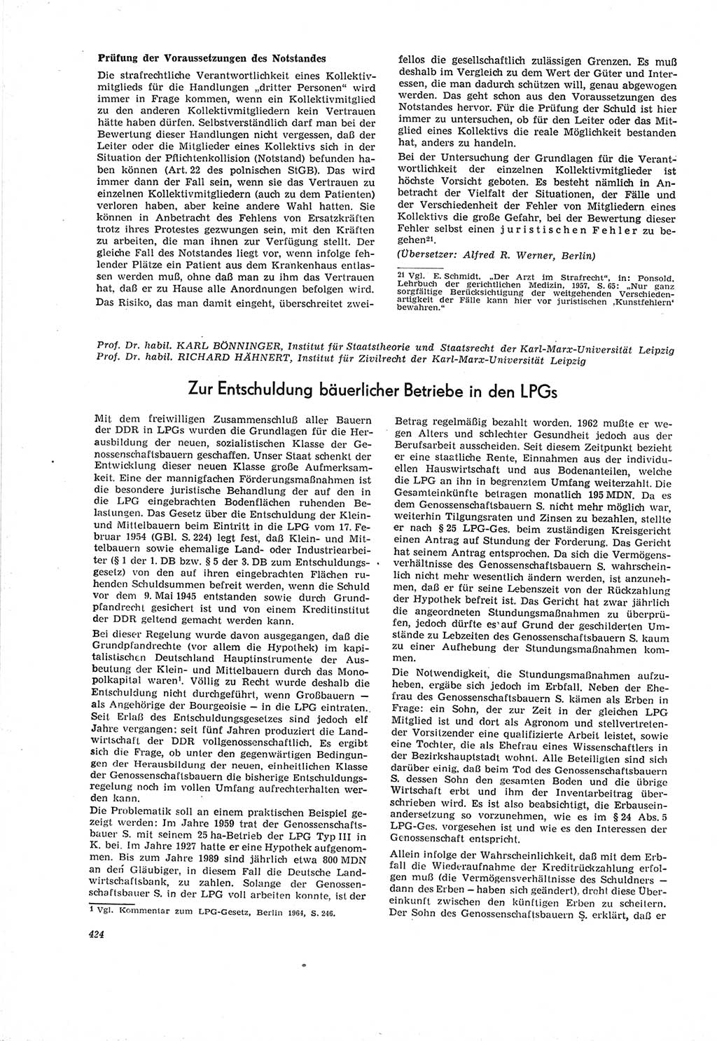 Neue Justiz (NJ), Zeitschrift für Recht und Rechtswissenschaft [Deutsche Demokratische Republik (DDR)], 19. Jahrgang 1965, Seite 424 (NJ DDR 1965, S. 424)