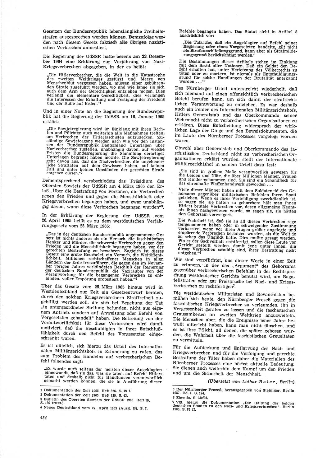 Neue Justiz (NJ), Zeitschrift für Recht und Rechtswissenschaft [Deutsche Demokratische Republik (DDR)], 19. Jahrgang 1965, Seite 434 (NJ DDR 1965, S. 434)