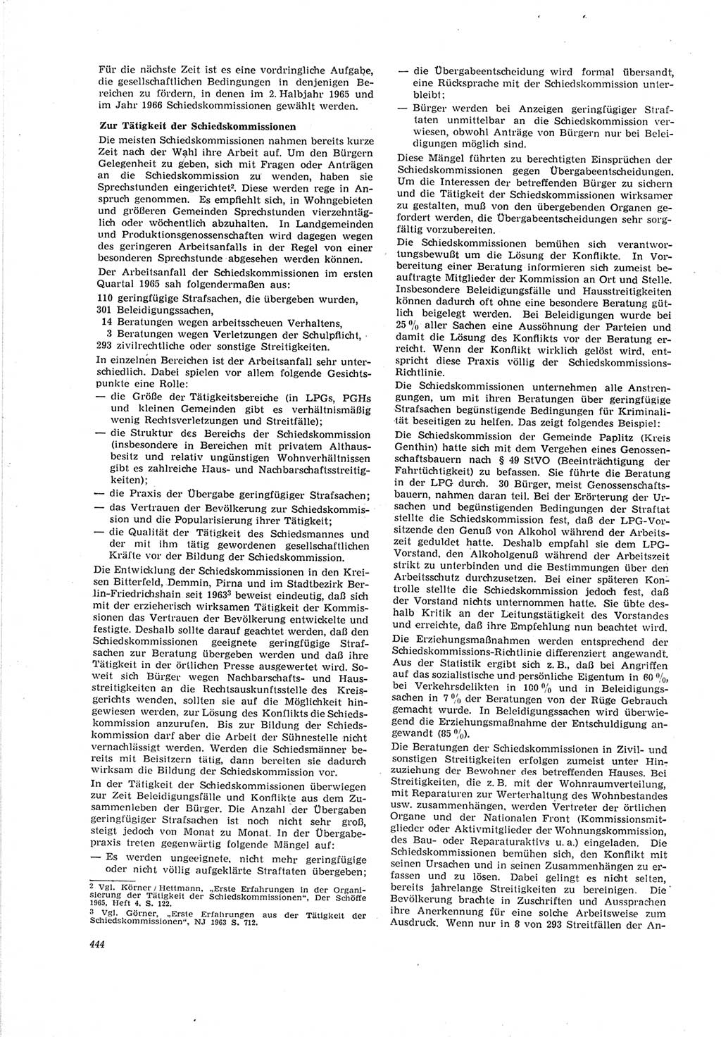 Neue Justiz (NJ), Zeitschrift für Recht und Rechtswissenschaft [Deutsche Demokratische Republik (DDR)], 19. Jahrgang 1965, Seite 444 (NJ DDR 1965, S. 444)