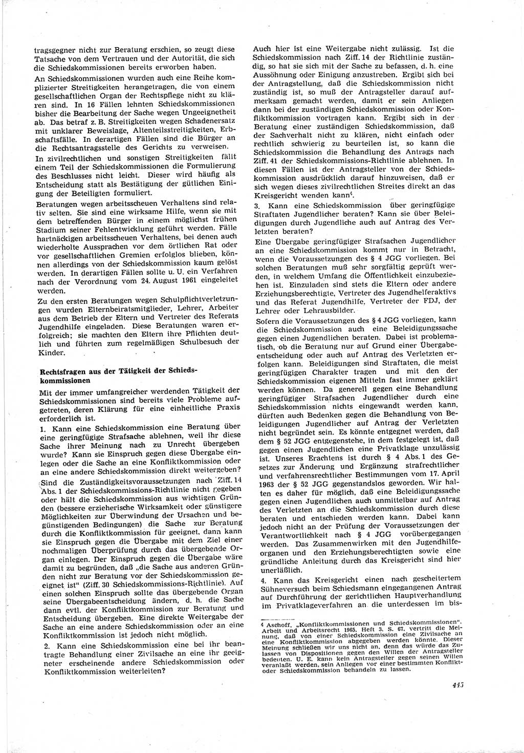 Neue Justiz (NJ), Zeitschrift für Recht und Rechtswissenschaft [Deutsche Demokratische Republik (DDR)], 19. Jahrgang 1965, Seite 445 (NJ DDR 1965, S. 445)