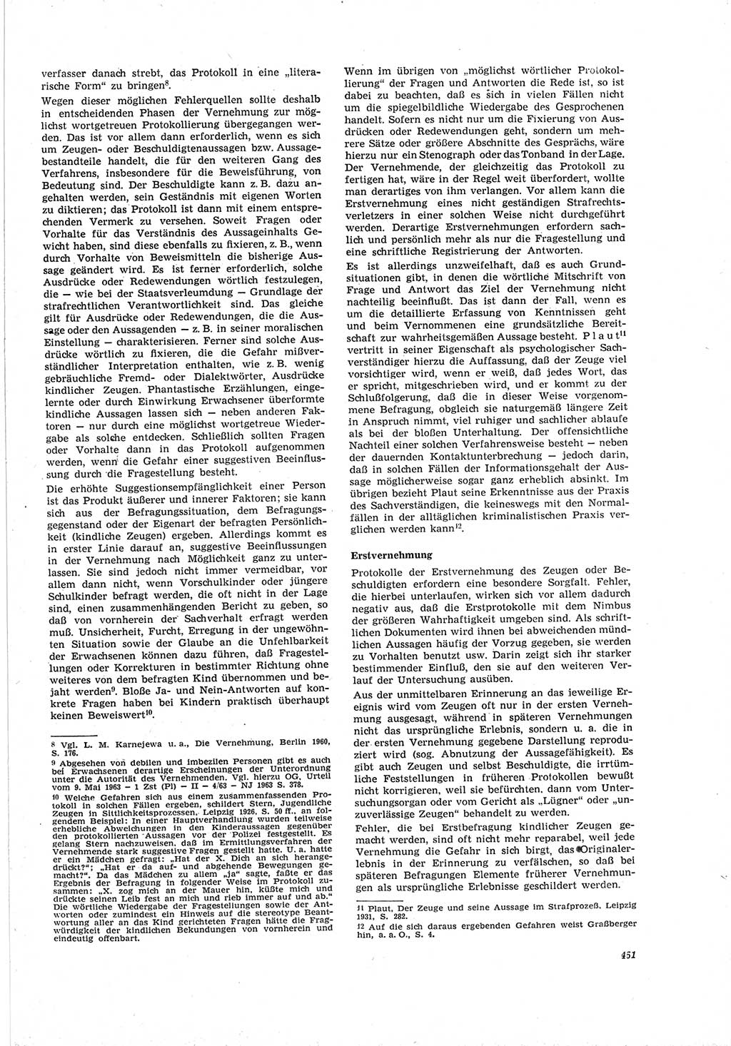 Neue Justiz (NJ), Zeitschrift für Recht und Rechtswissenschaft [Deutsche Demokratische Republik (DDR)], 19. Jahrgang 1965, Seite 451 (NJ DDR 1965, S. 451)