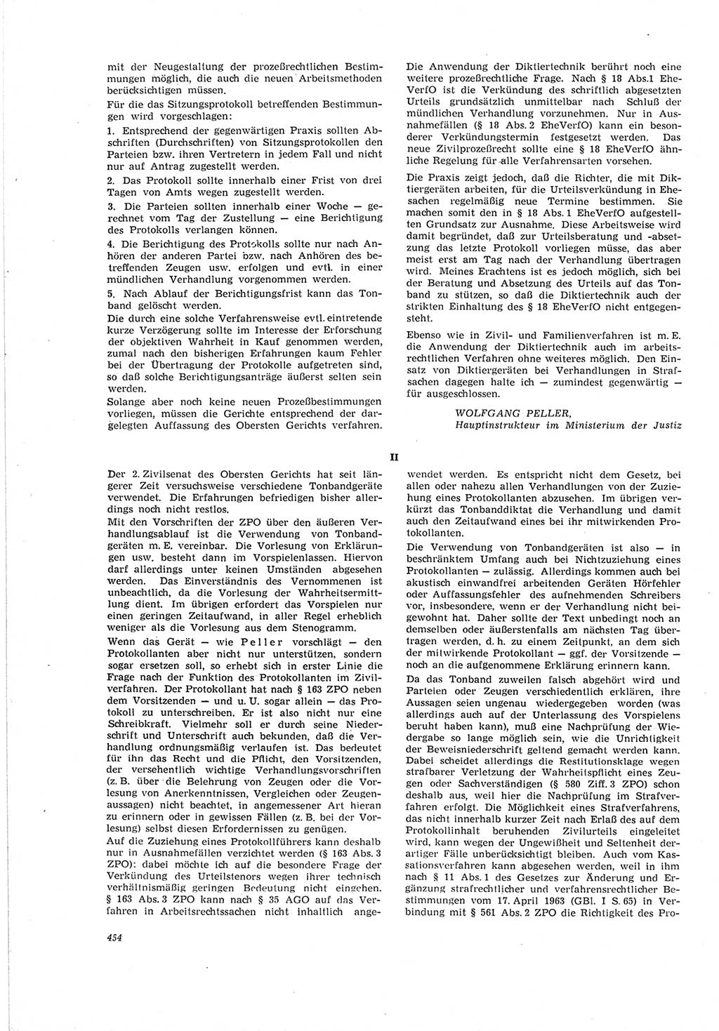 Neue Justiz (NJ), Zeitschrift für Recht und Rechtswissenschaft [Deutsche Demokratische Republik (DDR)], 19. Jahrgang 1965, Seite 454 (NJ DDR 1965, S. 454)
