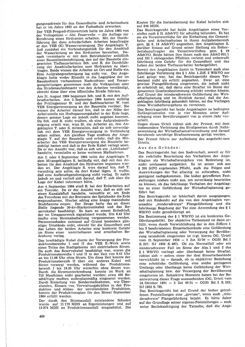 Neue Justiz (NJ), Zeitschrift für Recht und Rechtswissenschaft [Deutsche Demokratische Republik (DDR)], 19. Jahrgang 1965, Seite 460 (NJ DDR 1965, S. 460)