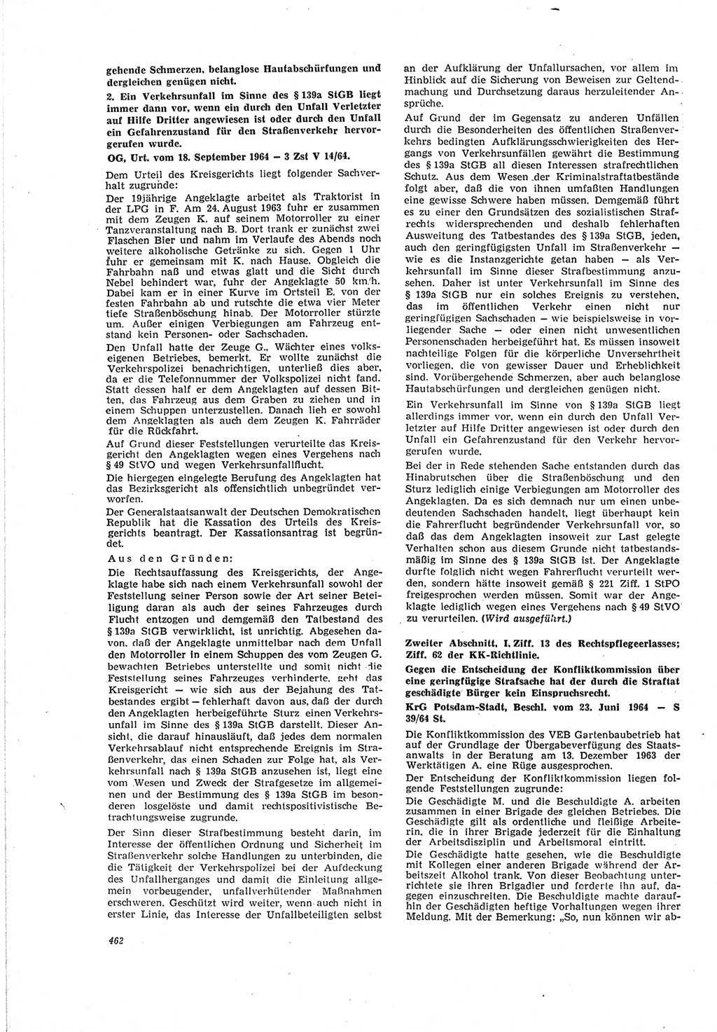 Neue Justiz (NJ), Zeitschrift für Recht und Rechtswissenschaft [Deutsche Demokratische Republik (DDR)], 19. Jahrgang 1965, Seite 462 (NJ DDR 1965, S. 462)