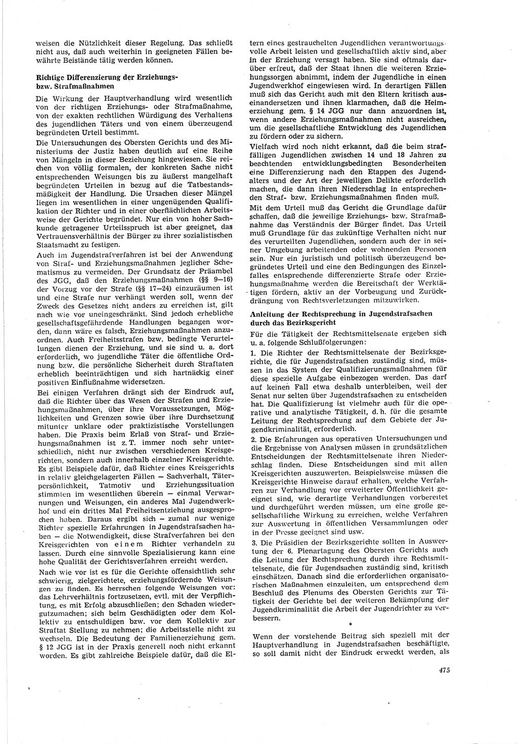 Neue Justiz (NJ), Zeitschrift für Recht und Rechtswissenschaft [Deutsche Demokratische Republik (DDR)], 19. Jahrgang 1965, Seite 475 (NJ DDR 1965, S. 475)