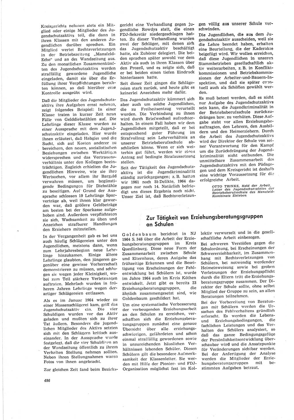 Neue Justiz (NJ), Zeitschrift für Recht und Rechtswissenschaft [Deutsche Demokratische Republik (DDR)], 19. Jahrgang 1965, Seite 486 (NJ DDR 1965, S. 486)