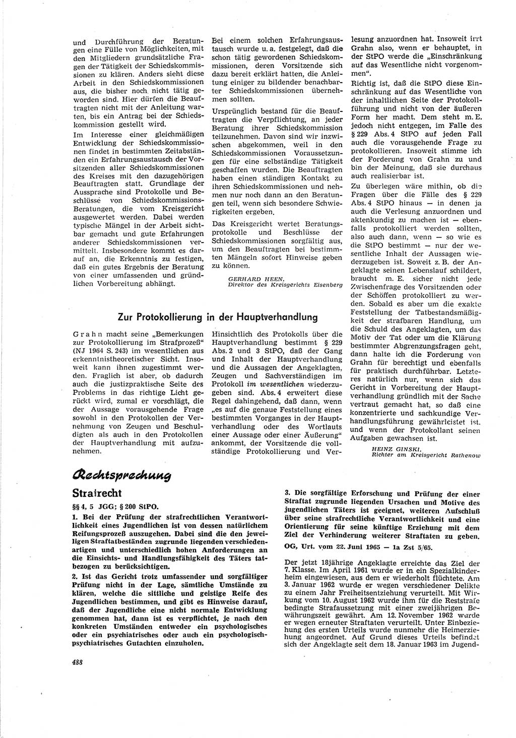 Neue Justiz (NJ), Zeitschrift für Recht und Rechtswissenschaft [Deutsche Demokratische Republik (DDR)], 19. Jahrgang 1965, Seite 488 (NJ DDR 1965, S. 488)